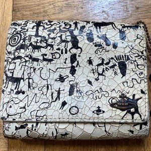 Vivienne Westwood wallet Tri-fold wallet mural Orb logo Caveman cracked